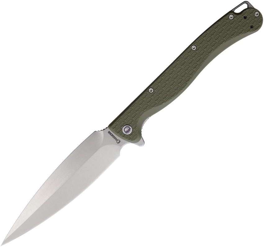 Daggerr Knives Vendetta Liner Lock Knife Olive Drab Green FRN (5" Stonewash)