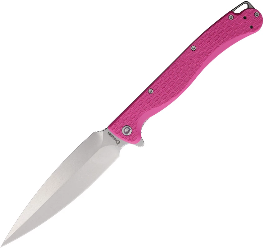 Daggerr Knives Vendetta Liner Lock Knife Pink FRN (5" Stonewash)