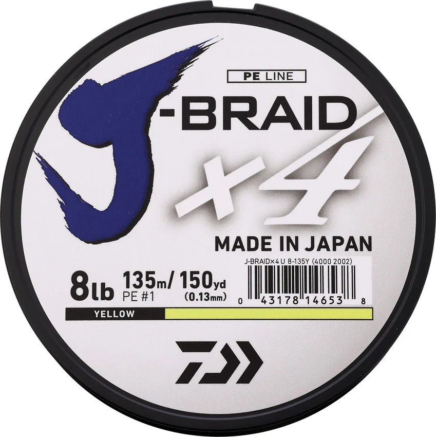 Daiwa J-Braid Line 8/150 Yellow