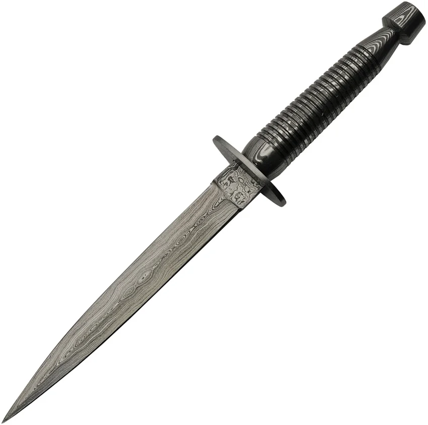 Damascus Commando Dagger D/E Fixed Blade Damascus (7.5" Damascus)