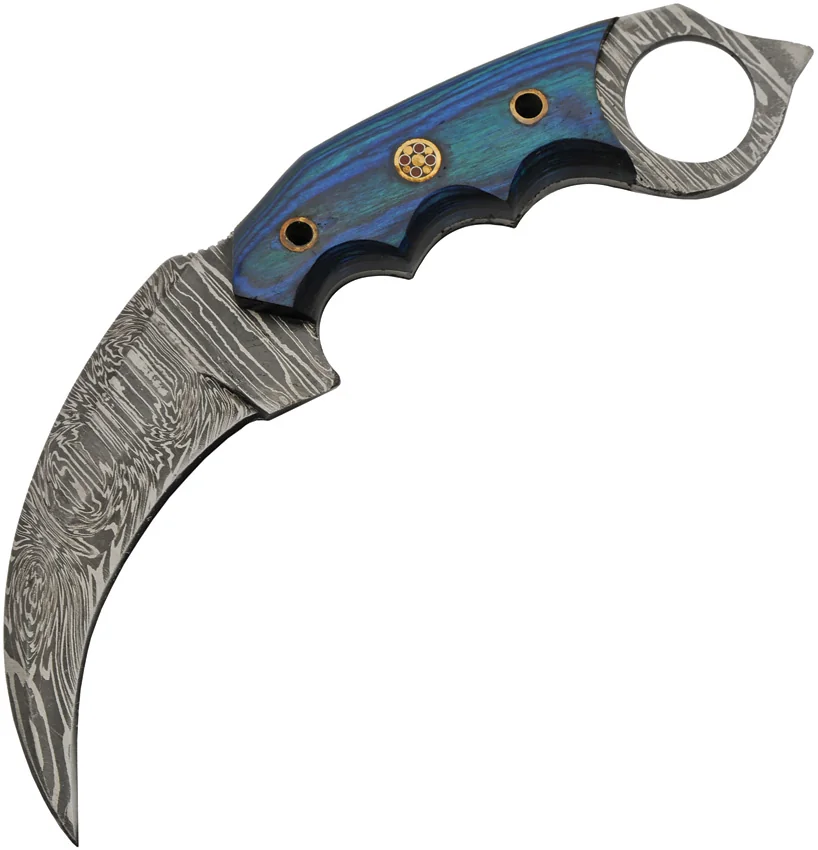 Damascus Talon Karambit Blue