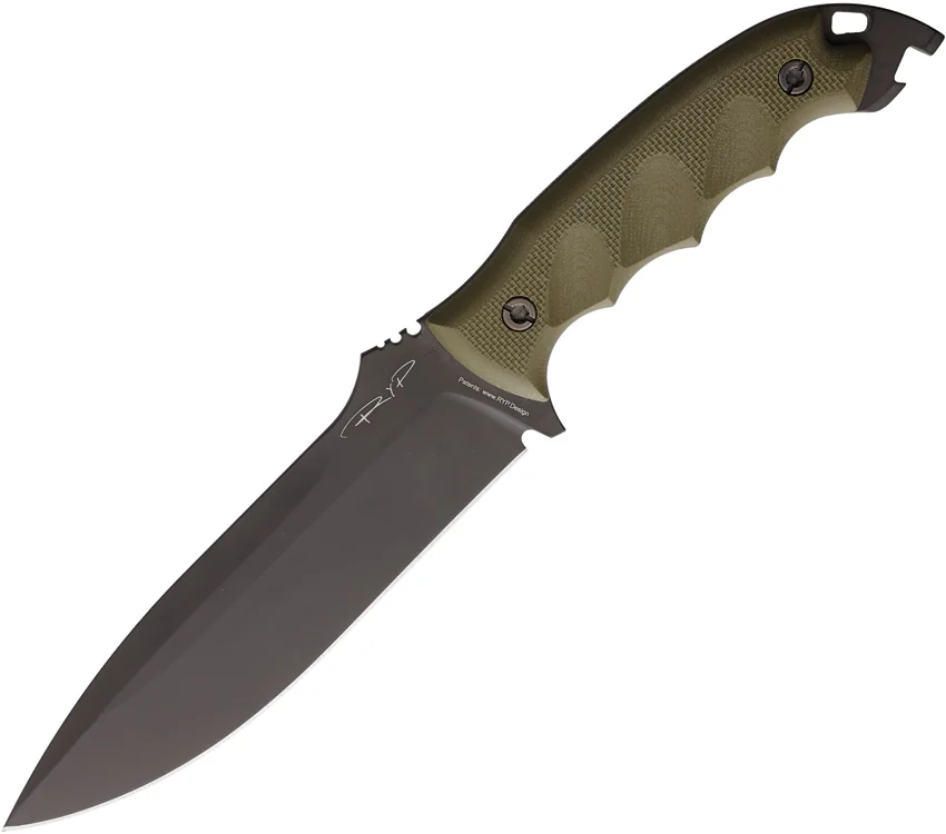 DPx Gear HEST 6 Milspec Fixed Blade Knife OD Green G-10 (6" Gray PVD)