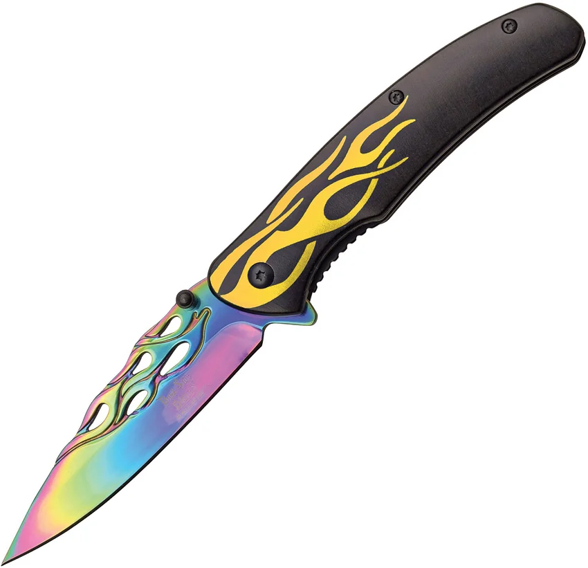 Dark Side Flame Linerlock A/O Yellow