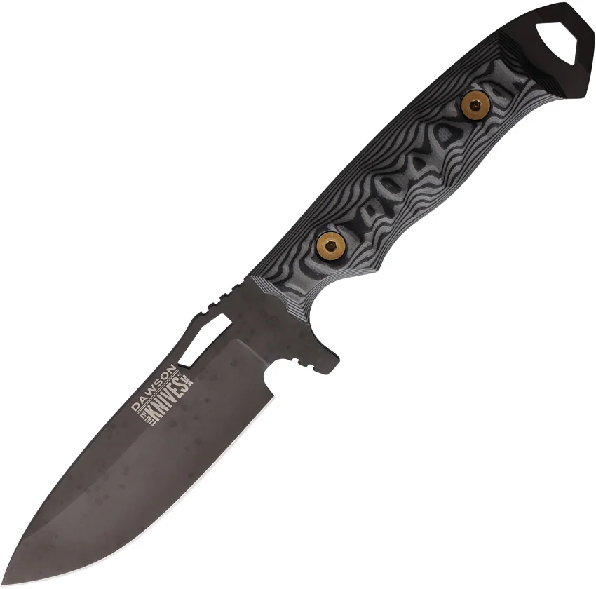 Dawson Knives Nomad Fixed Blade Knife White/Black G-10 (Apocalypse Black)