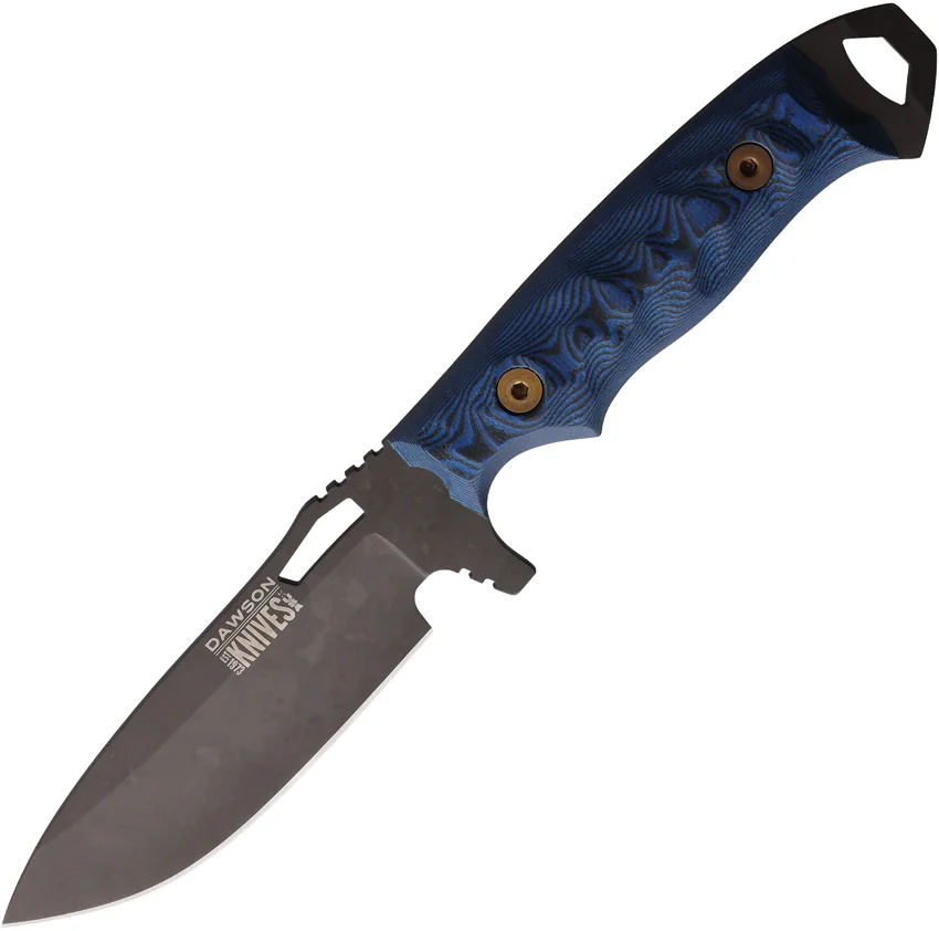 Dawson Knives Nomad Fixed Blade Knife Blue/Black G10 (4.25" Black)