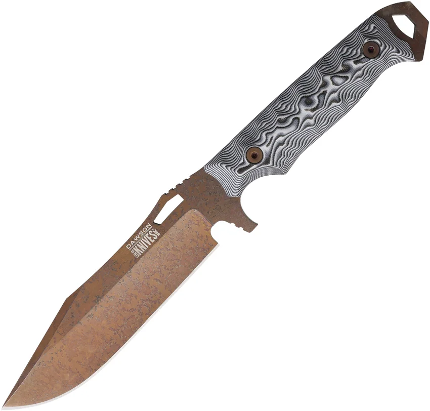 Dawson Knives Marauder Fixed Blade Knife Red/Black G-10 (6.125" Scorched Earth)