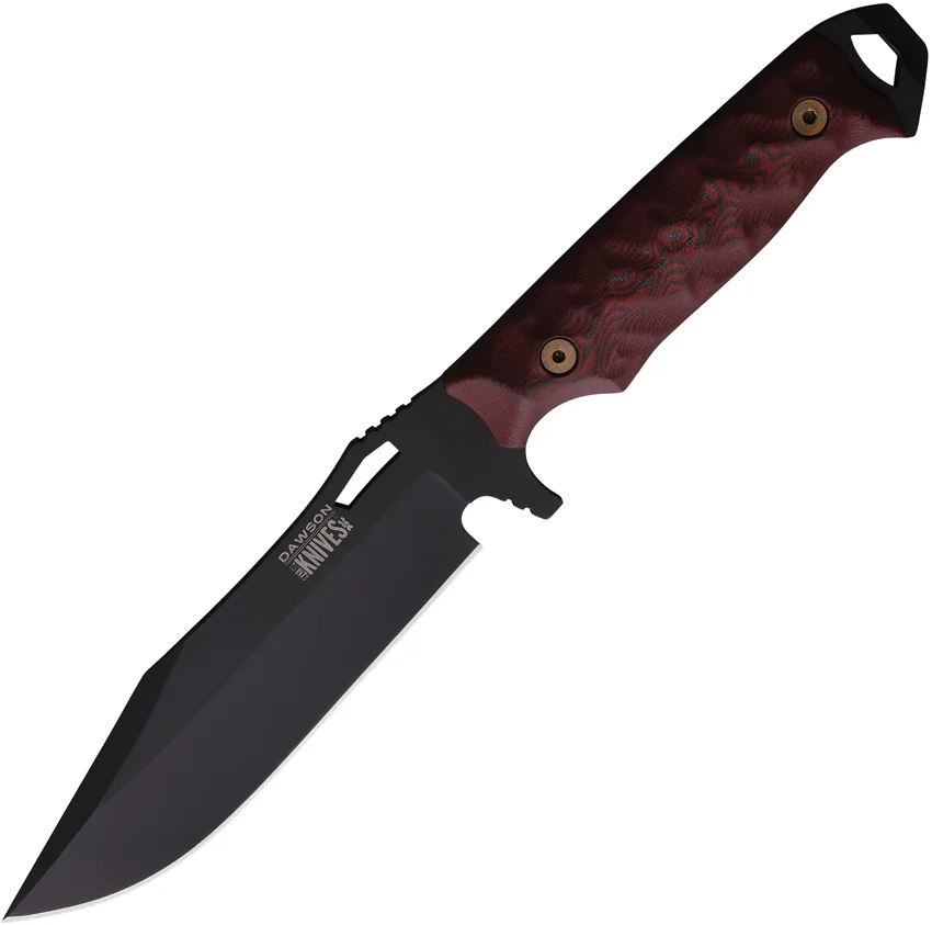 Dawson Knives Marauder Fixed Blade Knife Red/Black G-10 (6.125" Black)