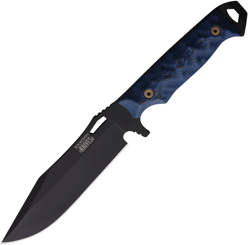 Dawson Knives Marauder Fixed Blade Knife Blue/Black G-10 (Apocalypse Black)