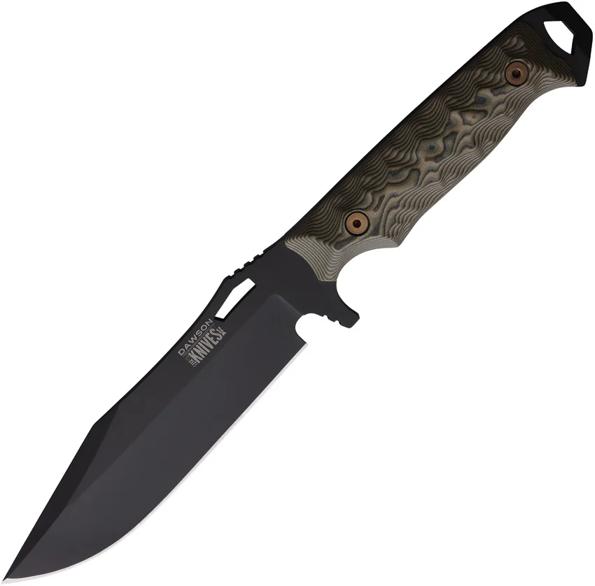 Dawson Knives Marauder Fixed Blade Knife Ultrex Camo G-10 (6.125" Black)