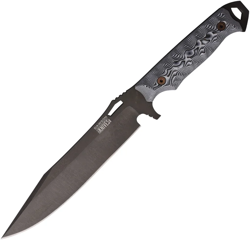 Dawson Knives Marauder XL Fixed Blade Knife White/Black G-10 (Apocalypse Black)