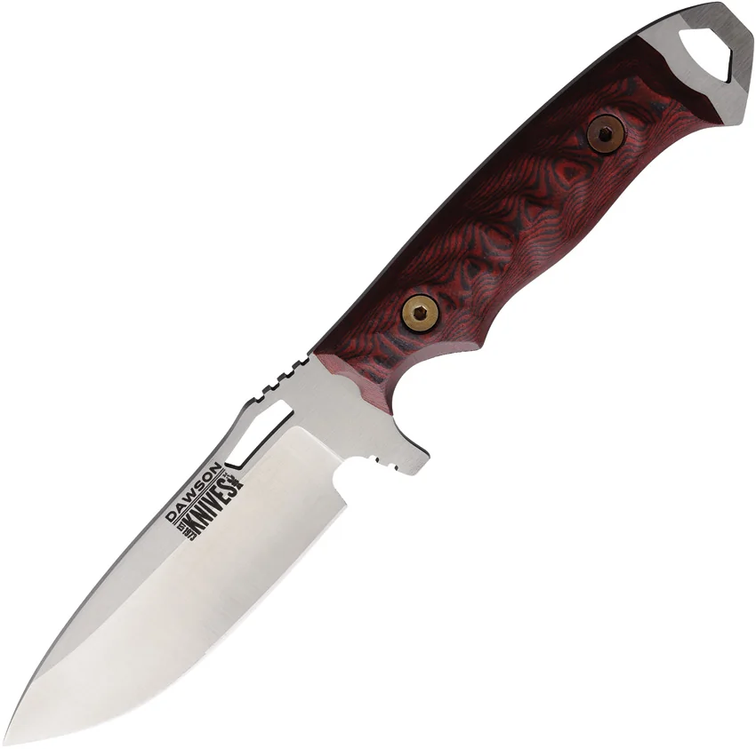 Dawson Knives Nomad Gen 2 Fixed Blade Knife Red/Black G-10 (4.25" Satin)