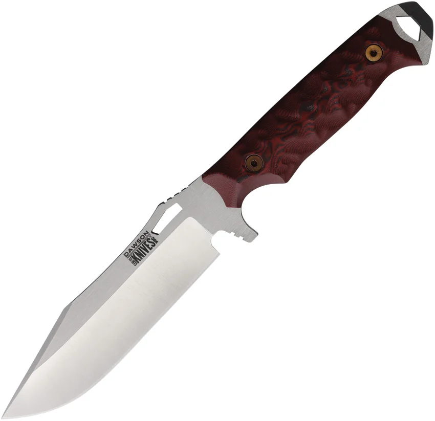 Dawson Knives Marauder Fixed Blade Knife Red/Black G-10 (6.1" Satin)