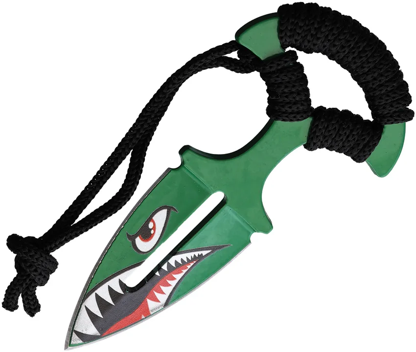 ElitEdge Green Angry Shark Push Dagger