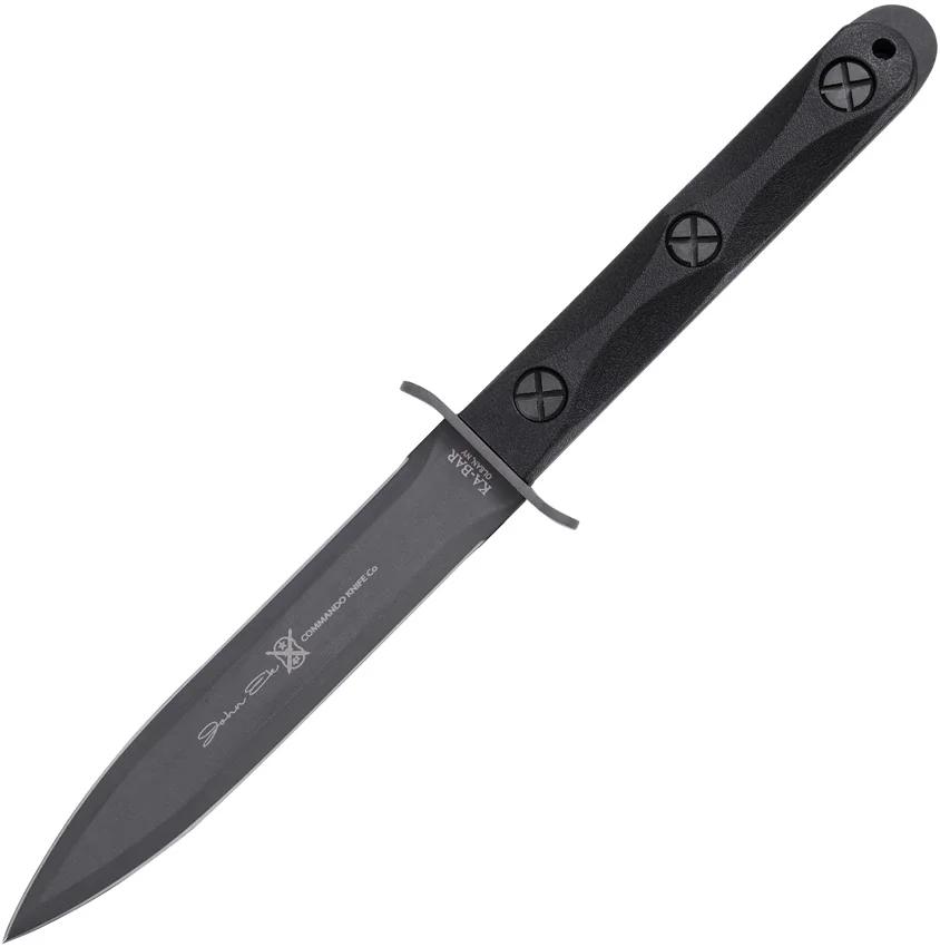 Ka-Bar John Ek Commando Model 4 Jungle Fighting Knife (6.5" Black) EK44