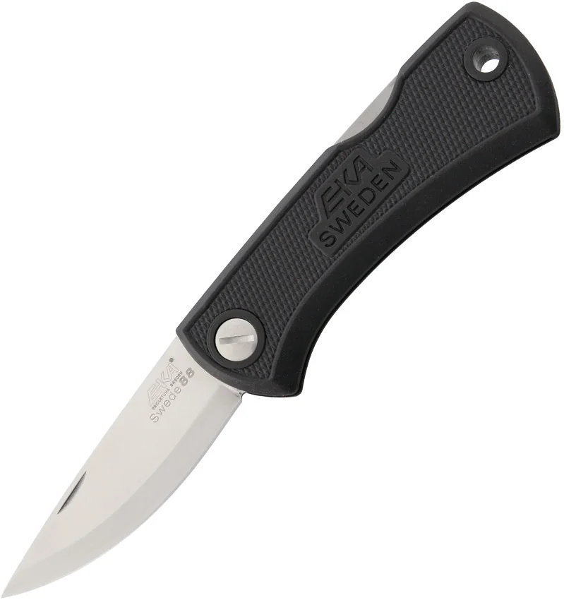 EKA Swede 88 Lockback Knife Black Kraton (2.8" Satin) 618108