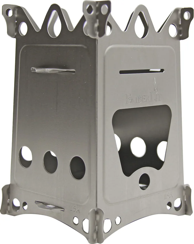 EmberLit Fire Ant Wood Burning Multi-Fuel Titanium Steel Stove