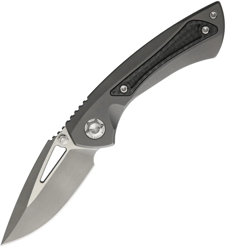 EOS Dorado S Frame Lock Knife Stonewash Titanium/CF (3" Two-Tone)