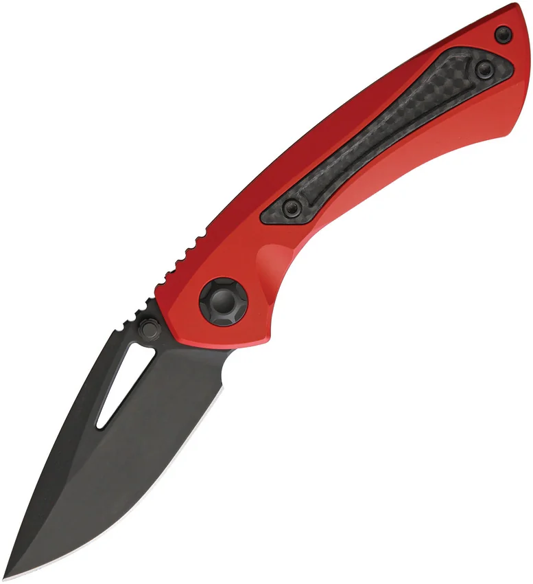 EOS Dorado S Frame Lock Knife Red Titanium/CF (3" Black DLC)