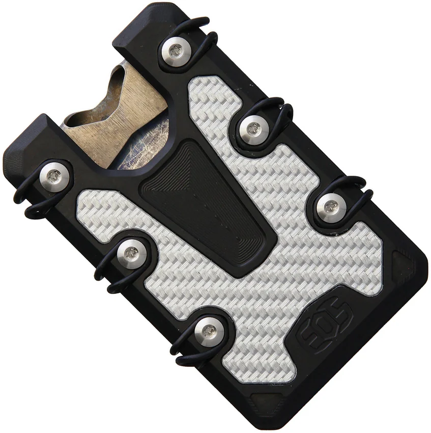 EOS Aluminum Tension Wallet 3.0 Lite Black with Silver Carbon Fiber Inlays