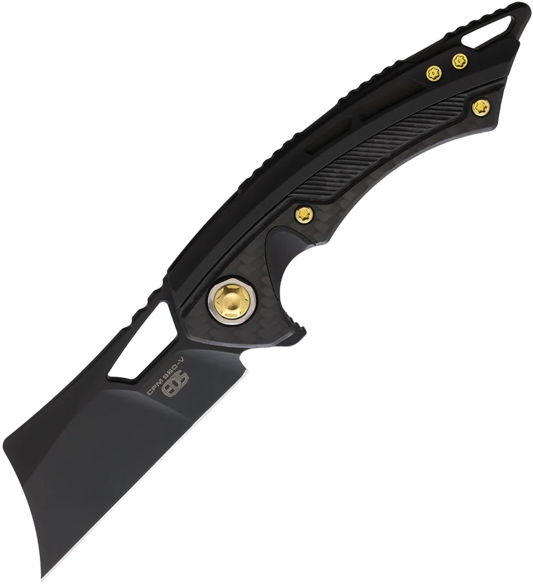 EOS Mini Nautilus Frame Lock Knife Black Titanium (3.25" Black)