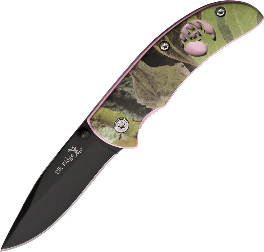 Elk Ridge Knives Pink Camo Linerlock