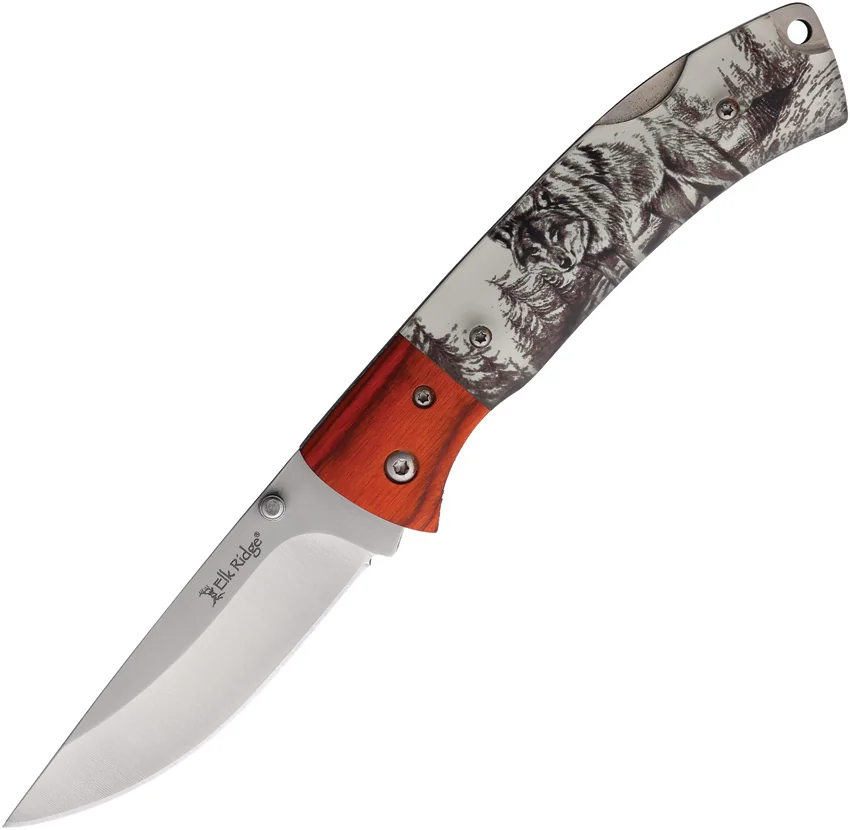 Elk Ridge Knives Lockback Wolf