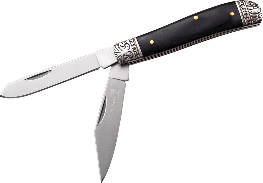 Elk Ridge Knives Trapper Black Wood