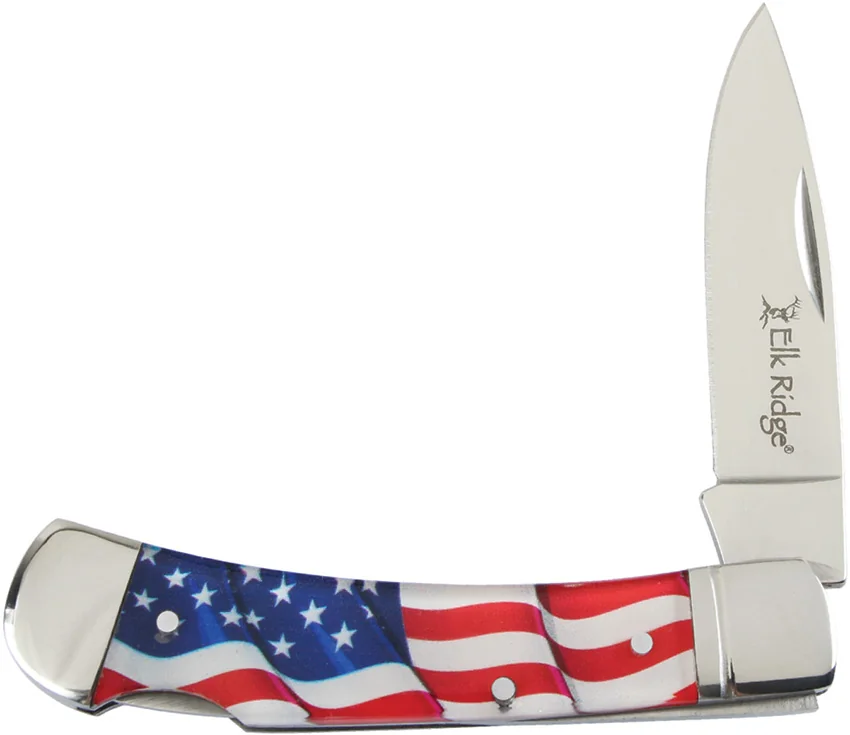 Elk Ridge Knives Lockback Flag