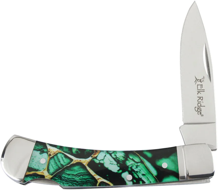 Elk Ridge Knives Lockback Dark Green