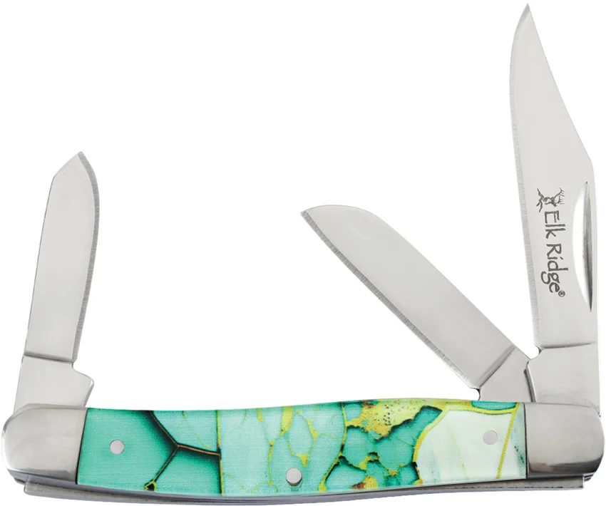 Elk Ridge Knives Stockman Light Green
