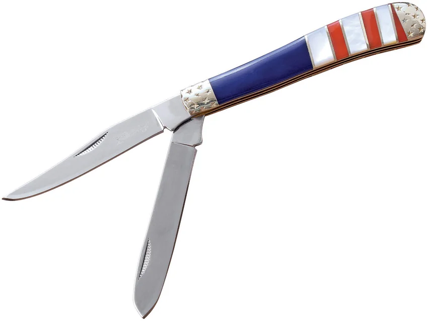 Elk Ridge Knives Trapper Red White Blue