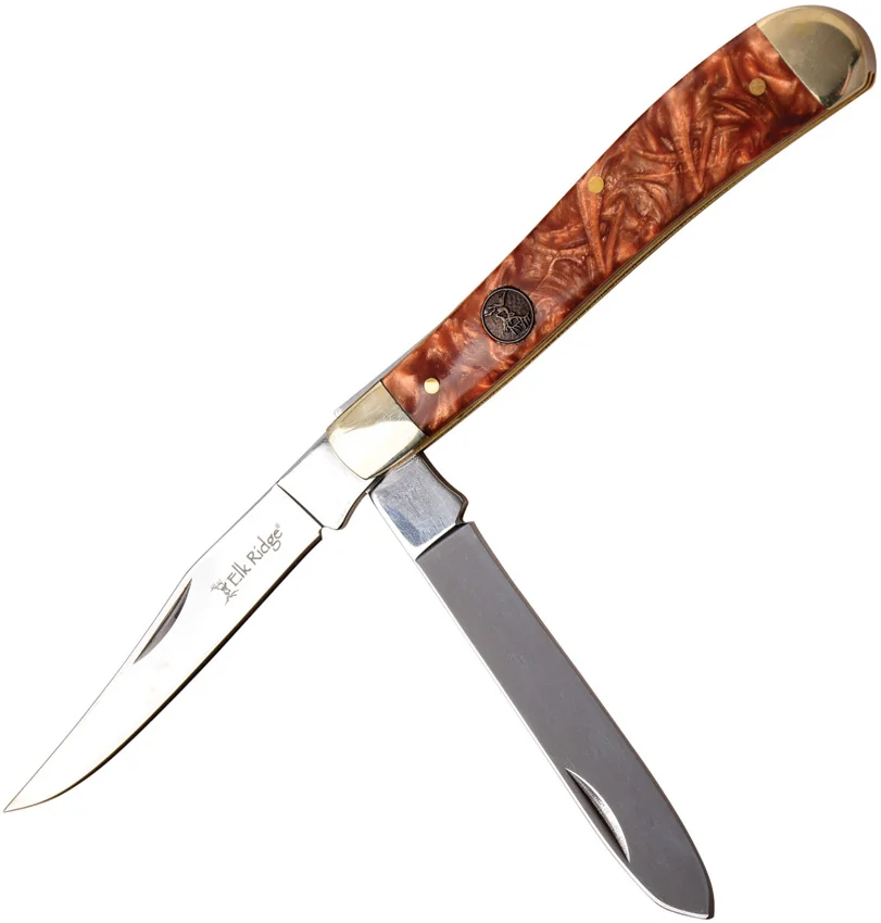 Elk Ridge Knives Trapper Brown Swirl