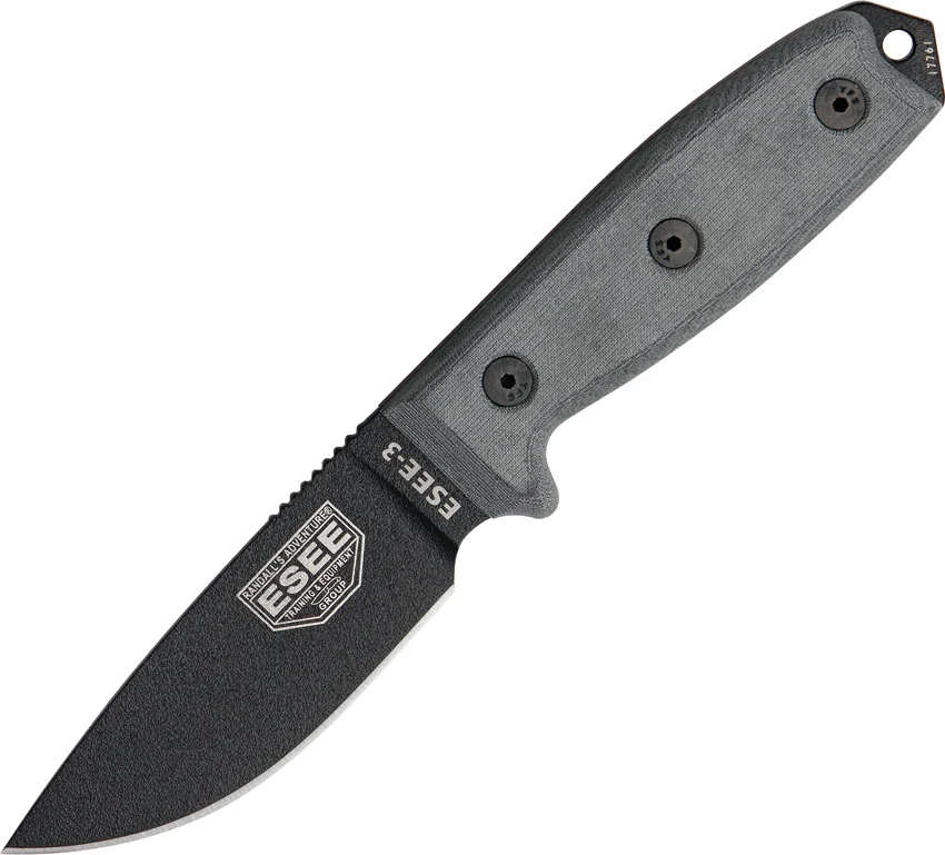 ESEE Knives ESEE-3P-B Knife Black Sheath (3.88" Black)