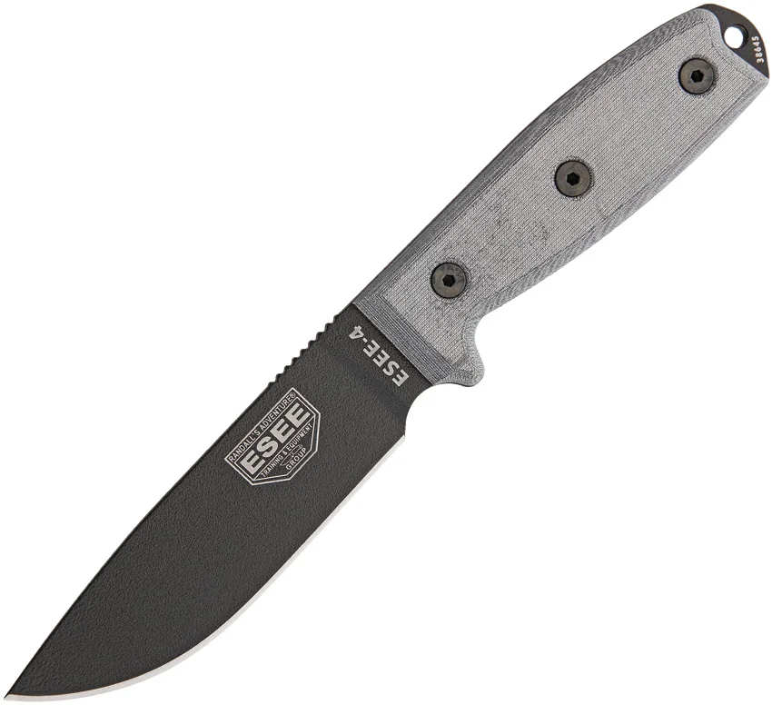 ESEE Knives ESEE-4P-B Fixed Blade Knife (4.5" Black)