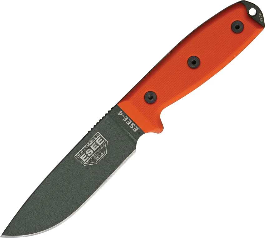ESEE Knives ESEE-4P-OD-KO Knife (4.5" OD Green Plain) *No Sheathing*
