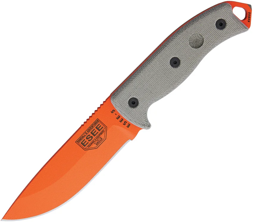 ESEE Knives ESEE-5P-OG Knife Tactical Survival Fixed Blade (5.25" Orange Plain)