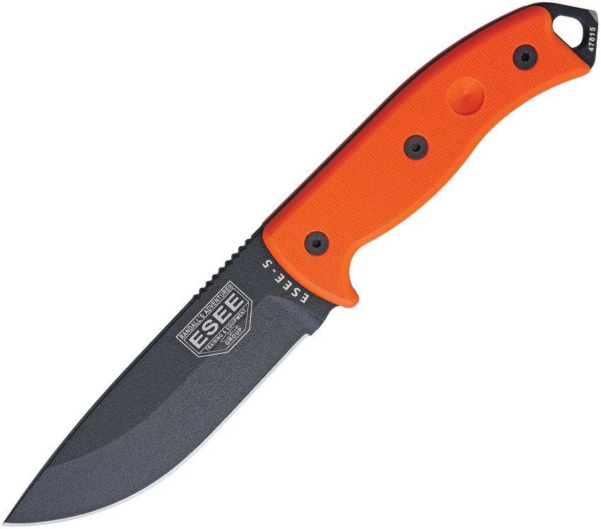 ESEE Knives ESEE-5P-OR Knife Orange Survival Fixed Blade (5.25" Black Plain)