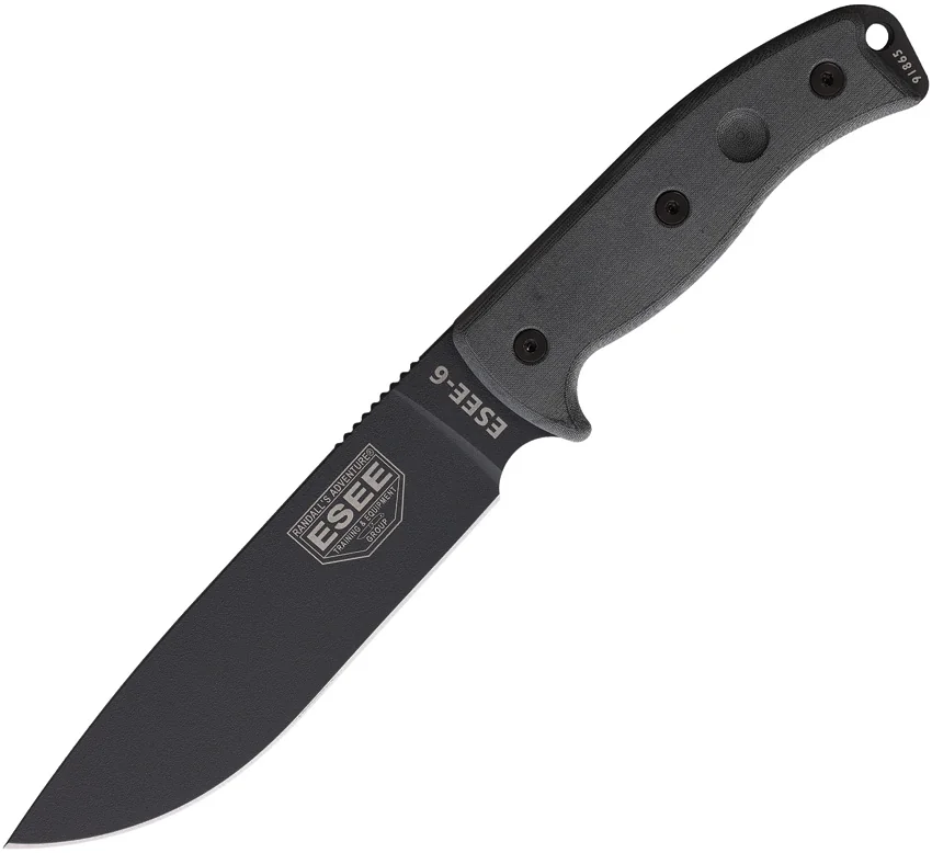 ESEE Knives ESEE-6 Fixed Blade Knife Gray Micarta (6.5" Gunsmoke Gray)