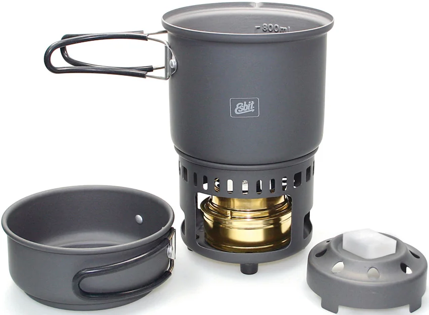 Esbit Trekking 5-Piece Cookset w/ Alcohol Stove (985 mL + 470 mL)
