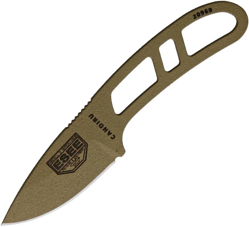 ESEE Candiru Fixed Blade Neck Knife (2" Dark Earth)