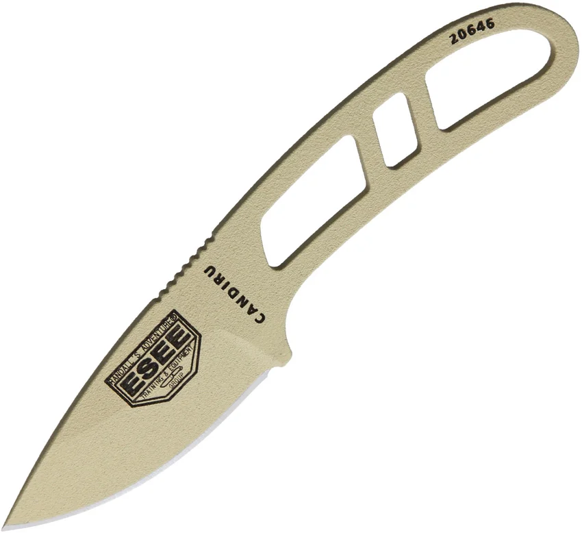 ESEE Candiru Fixed Blade Neck Knife Kit w/Extras (2" Desert Tan)