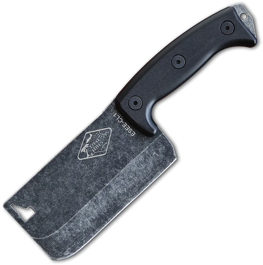ESEE Knives Expat Cleaver Fixed Blade Knife Black G-10 (Black SW) CL-1