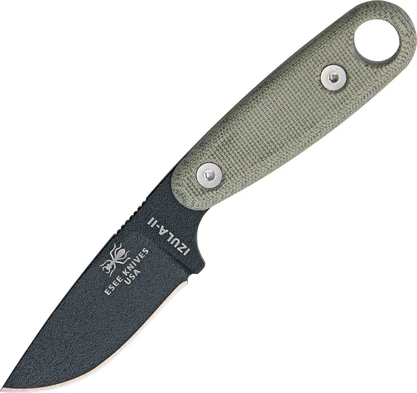 ESEE Izula-II Black Survival Concealed Carry Neck Knife + Kit Extras