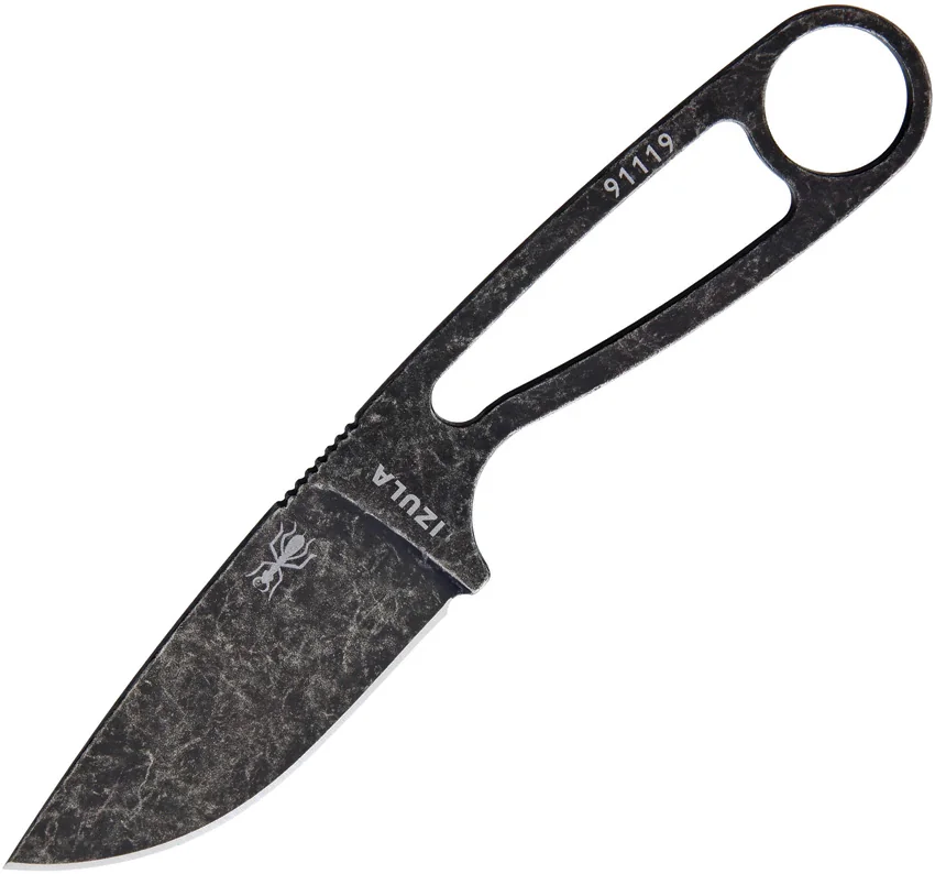 ESEE Izula Black Oxide Survival Fixed Blade Neck Knife w/sheath (2.9" Black)