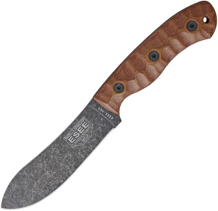 ESEE James Gibson JG5 Fixed Blade Knife Brown Micarta (4.8" Black Oxide)
