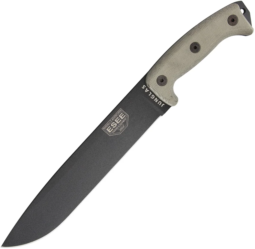 ESEE Junglas Survival Fixed Blade Knife + Sheath (10.5" Tactical Gray)