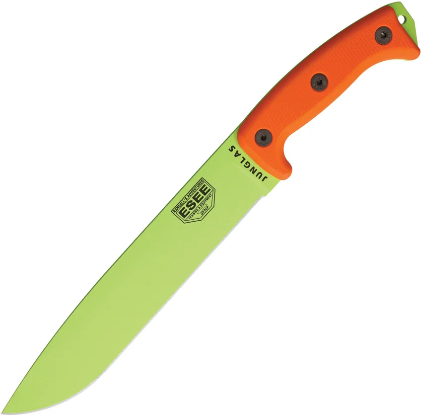 ESEE Junglas Survival Fixed Blade Knife + Sheath (10.5" Venom Green)