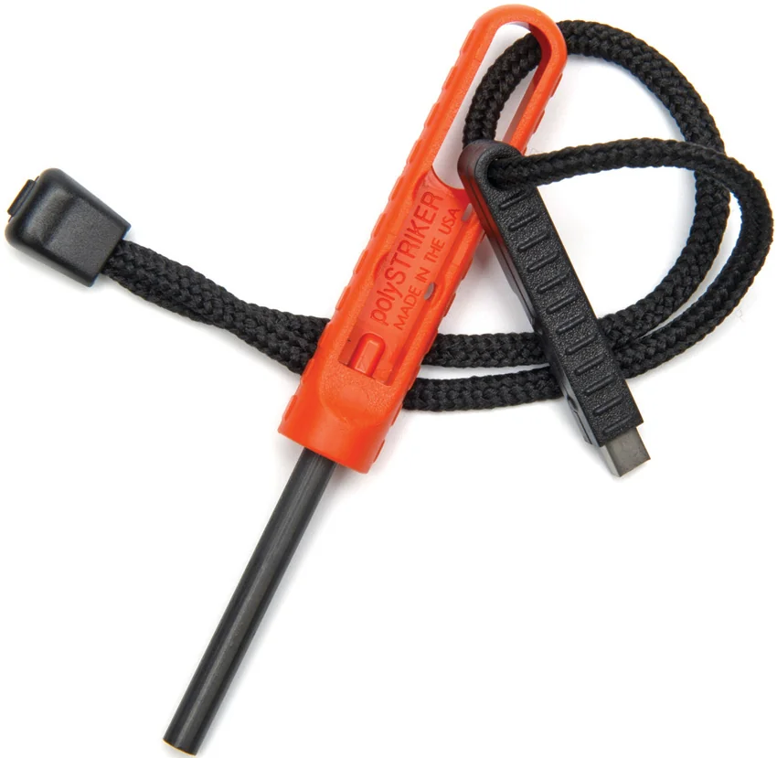 Exotac polySTRIKER Ultra-Light Fire Starter Ferro Rod (Orange) 1600