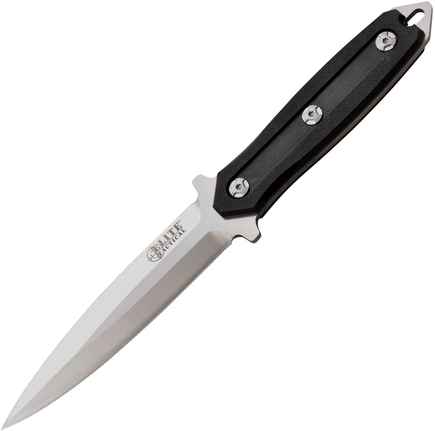 Elite Tactical Incog Fixed Blade Knife Black G-10 (4.25" Satin)