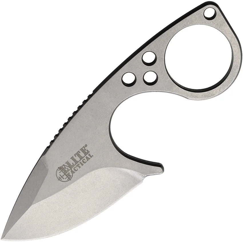 Elite Tactical Teardrop Fixed Blade Knife Gray Steel (2.5" Satin)